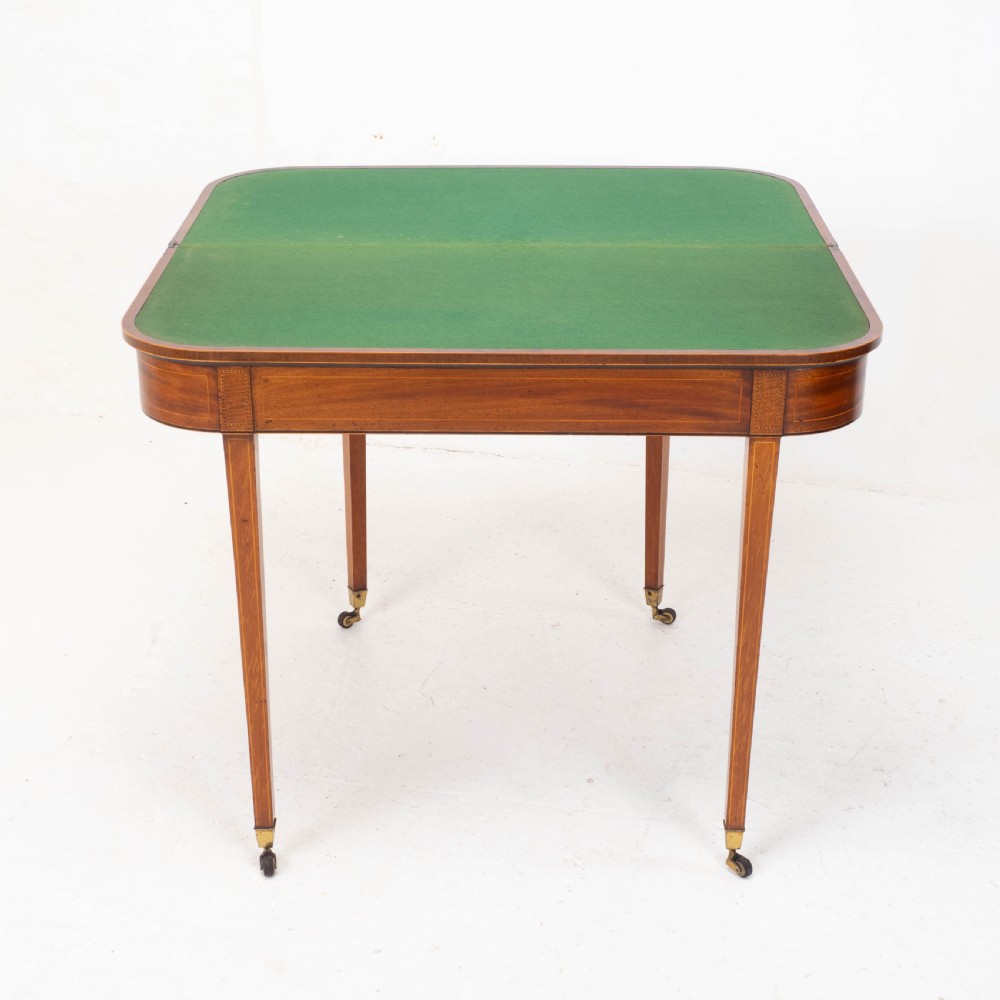 Regency Satinwood Inlaid Console Fold Over Card / Games Table C1810 (Georgian) View IX