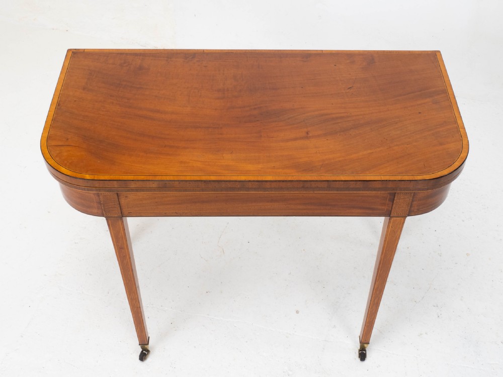 Regency Satinwood Inlaid Console Fold Over Card / Games Table C1810 (Georgian) View XI