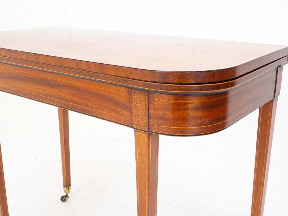 Regency Satinwood Inlaid Console Fold Over Card / Games Table C1810 (Georgian) View XIII