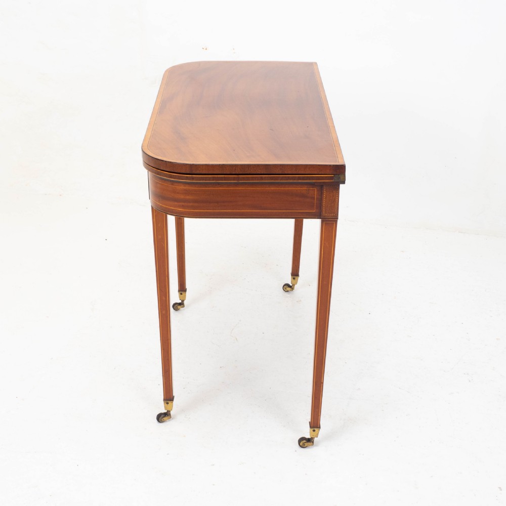 Regency Satinwood Inlaid Console Fold Over Card / Games Table C1810 (Georgian) View XV