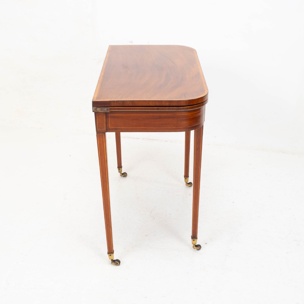 Regency Satinwood Inlaid Console Fold Over Card / Games Table C1810 (Georgian) View XVI