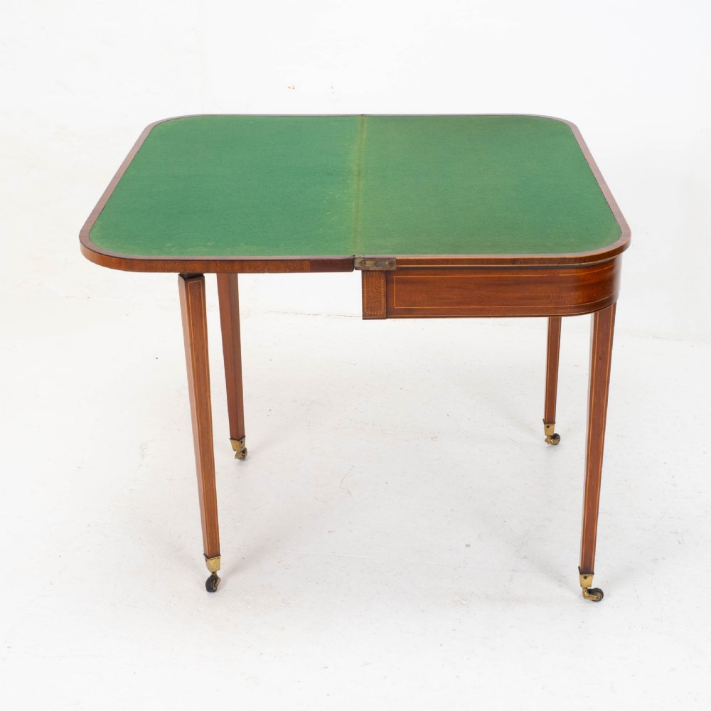 Regency Satinwood Inlaid Console Fold Over Card / Games Table C1810 (Georgian) View XVII