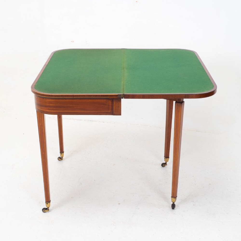 Regency Satinwood Inlaid Console Fold Over Card / Games Table C1810 (Georgian) View XIX