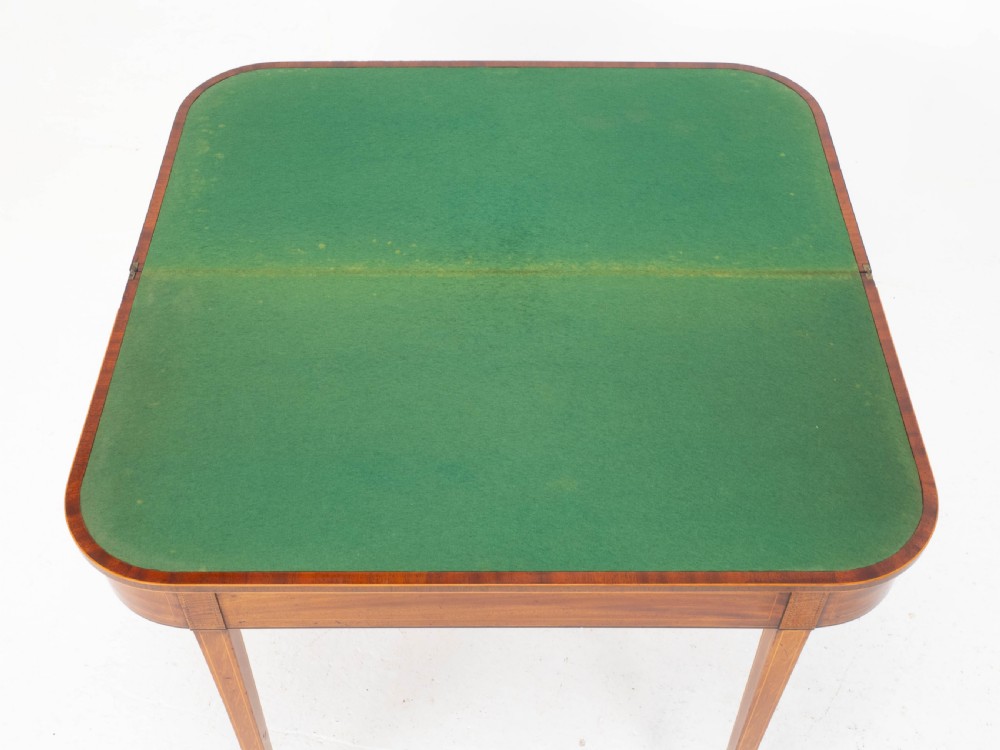 Regency Satinwood Inlaid Console Fold Over Card / Games Table C1810 (Georgian) View XX