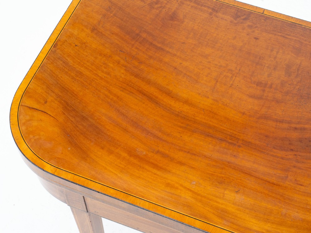Regency Satinwood Inlaid Console Fold Over Card / Games Table C1810 (Georgian) View XXII