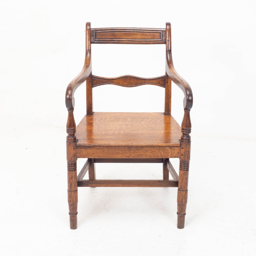 Georgian Oak Country Open Armchair / Carver C1800 (George III) View III