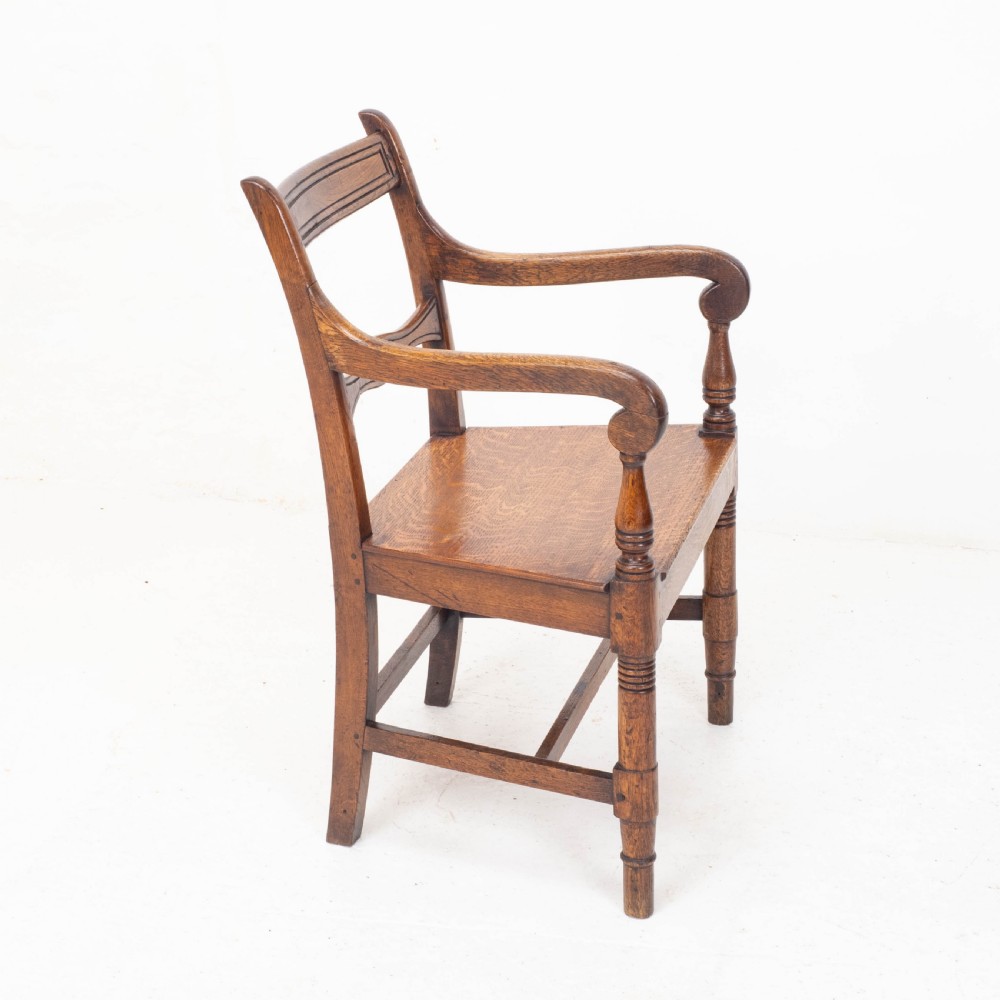 Georgian Oak Country Open Armchair / Carver C1800 (George III) View V
