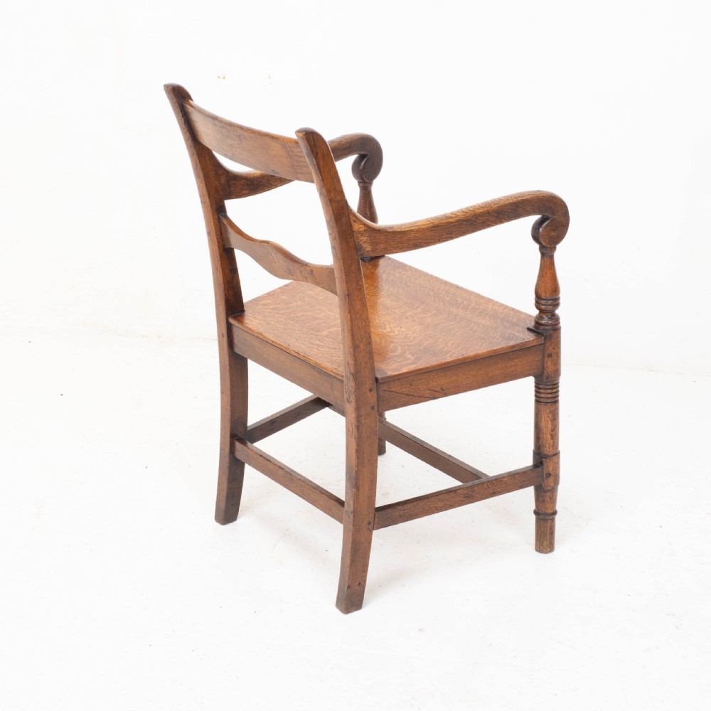 Georgian Oak Country Open Armchair / Carver C1800 (George III) View VI