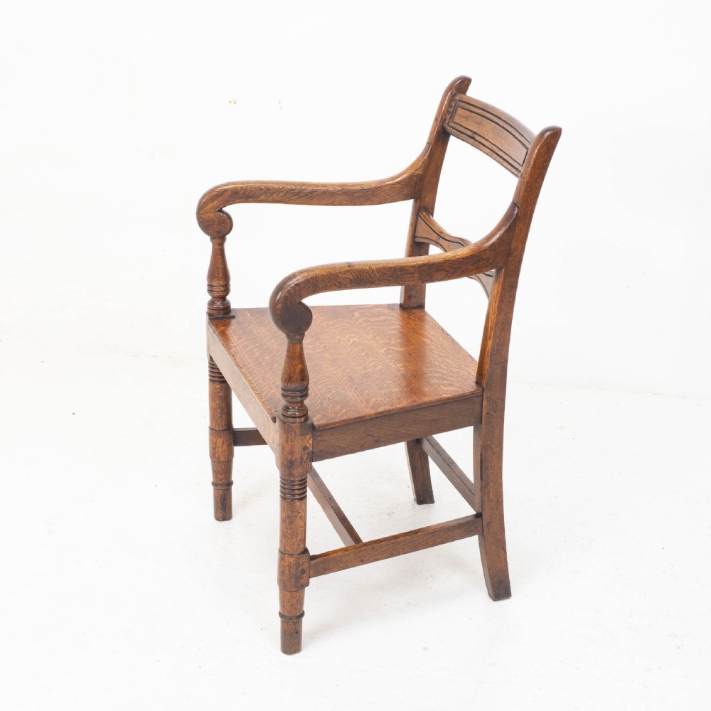 Georgian Oak Country Open Armchair / Carver C1800 (George III) View IX