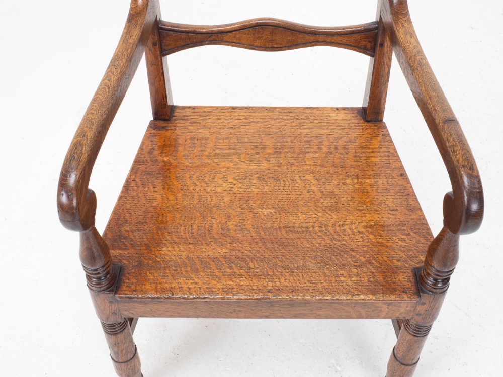 Georgian Oak Country Open Armchair / Carver C1800 (George III) View X