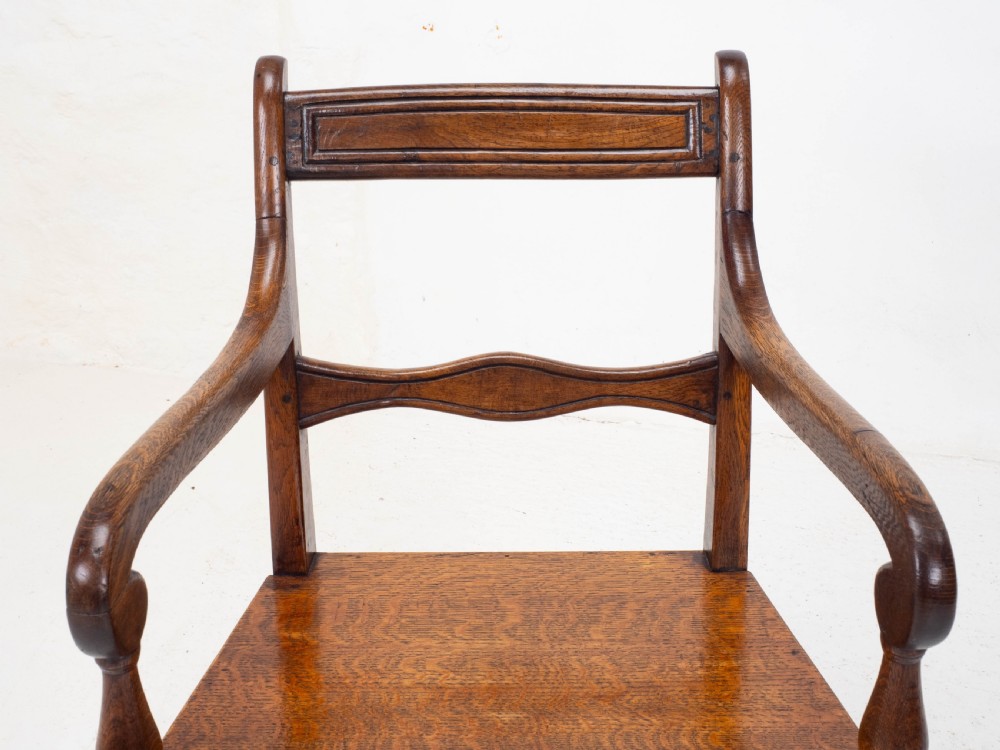 Georgian Oak Country Open Armchair / Carver C1800 (George III) View XI