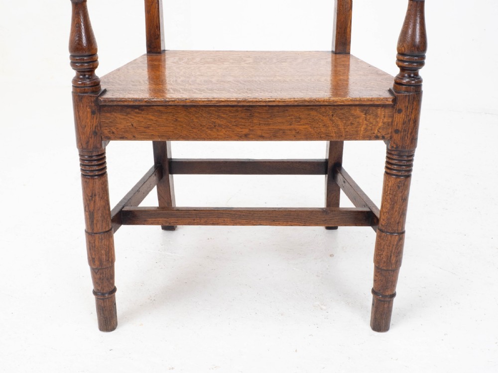 Georgian Oak Country Open Armchair / Carver C1800 (George III) View XII