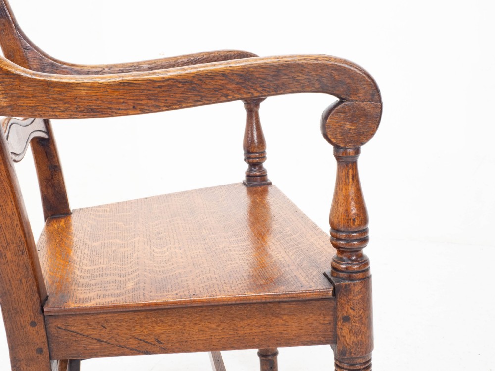 Georgian Oak Country Open Armchair / Carver C1800 (George III) View XIII