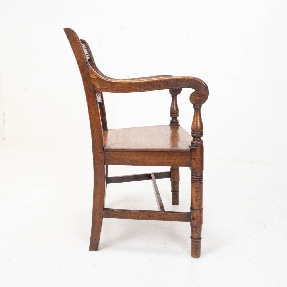 Georgian Oak Country Open Armchair / Carver C1800 (George III) View XIV