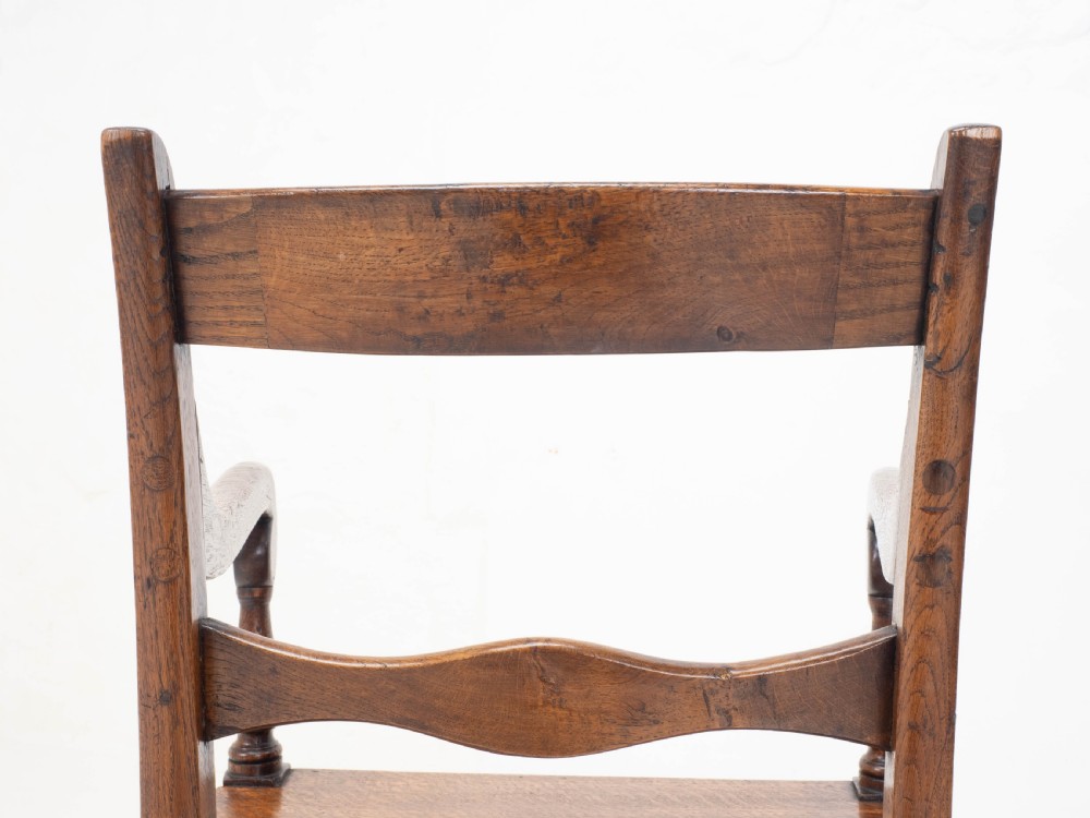 Georgian Oak Country Open Armchair / Carver C1800 (George III) View XV