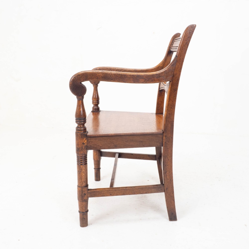 Georgian Oak Country Open Armchair / Carver C1800 (George III) View XVI