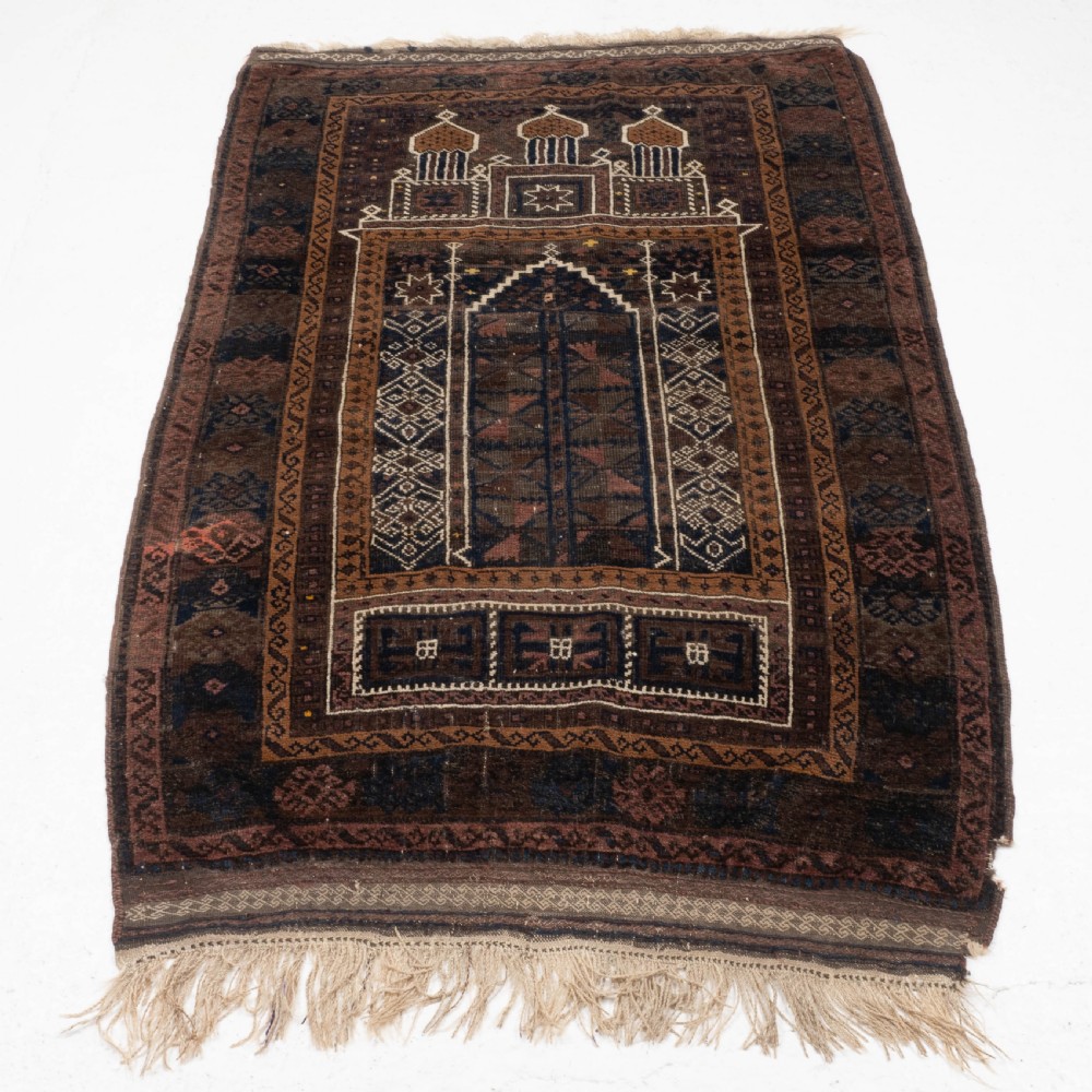 Afghan Baluch Prayer Rug C1900 5'6.5