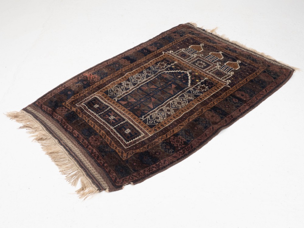 Afghan Baluch Prayer Rug C1900 5'6.5