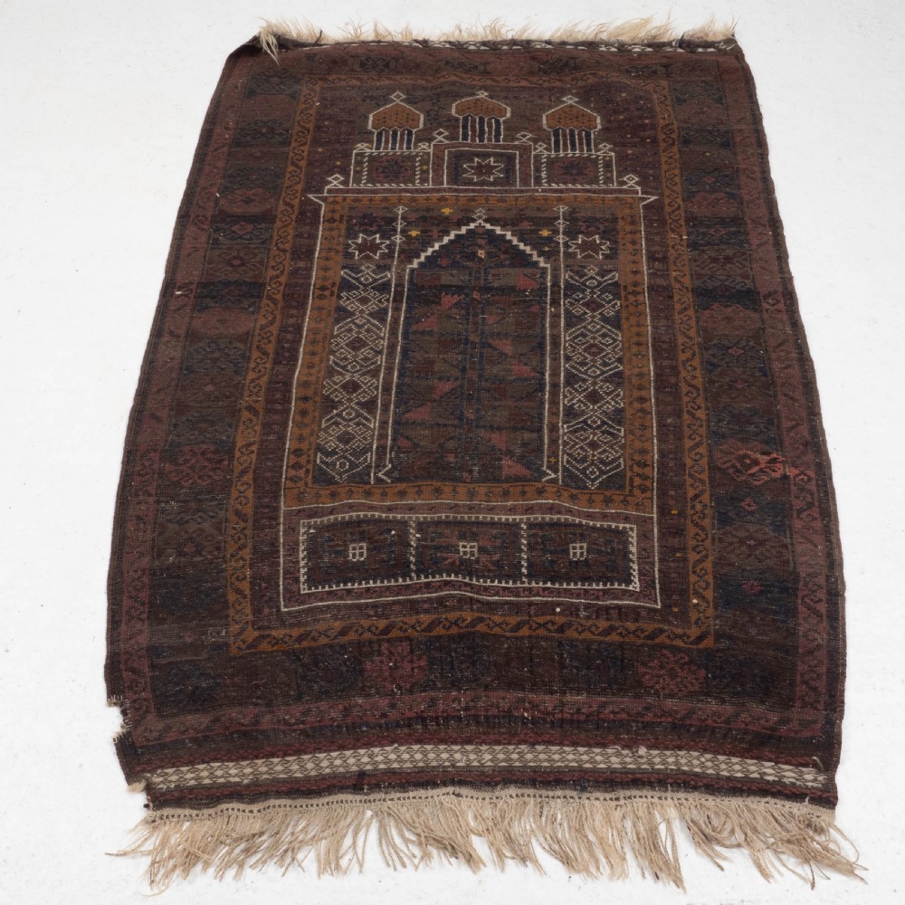 Afghan Baluch Prayer Rug C1900 5'6.5