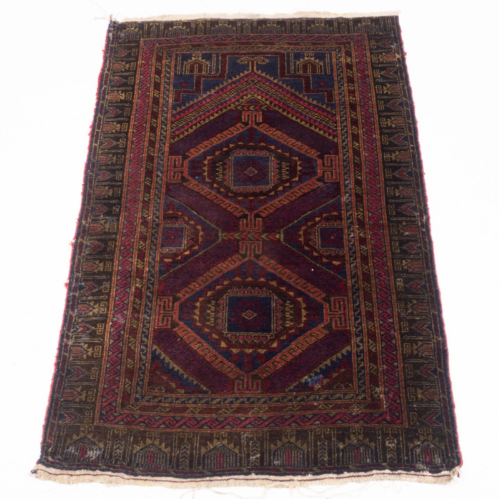 Afghan Baluch Prayer Rug C1930 4'5