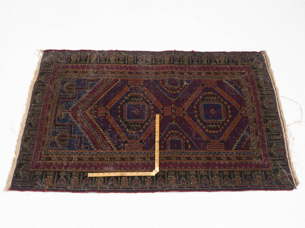 Afghan Baluch Prayer Rug C1930 4'5