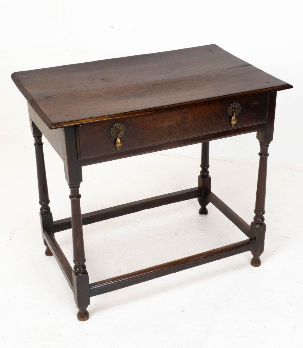 Early C18th George I Oak Country Side Table With Drawer (Georgian) View III