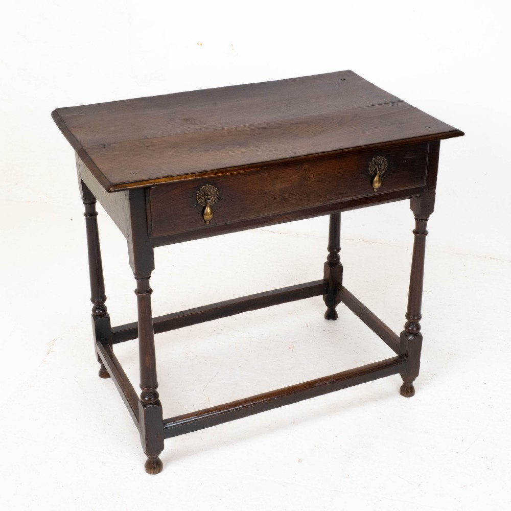 Early C18th George I Oak Country Side Table With Drawer (Georgian) View II