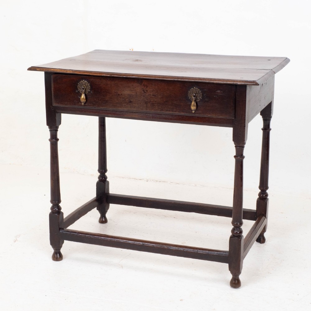 Early C18th George I Oak Country Side Table With Drawer (Georgian) View IV