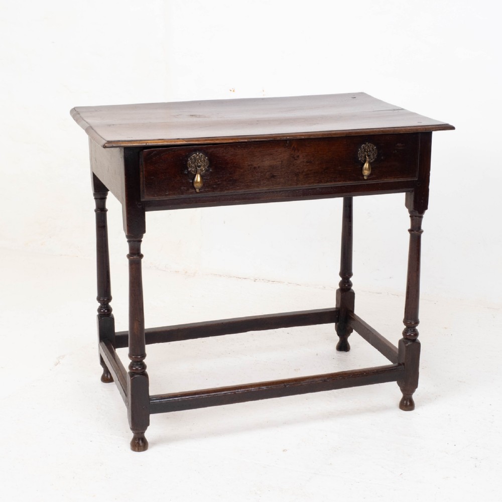 Early C18th George I Oak Country Side Table With Drawer (Georgian) View V