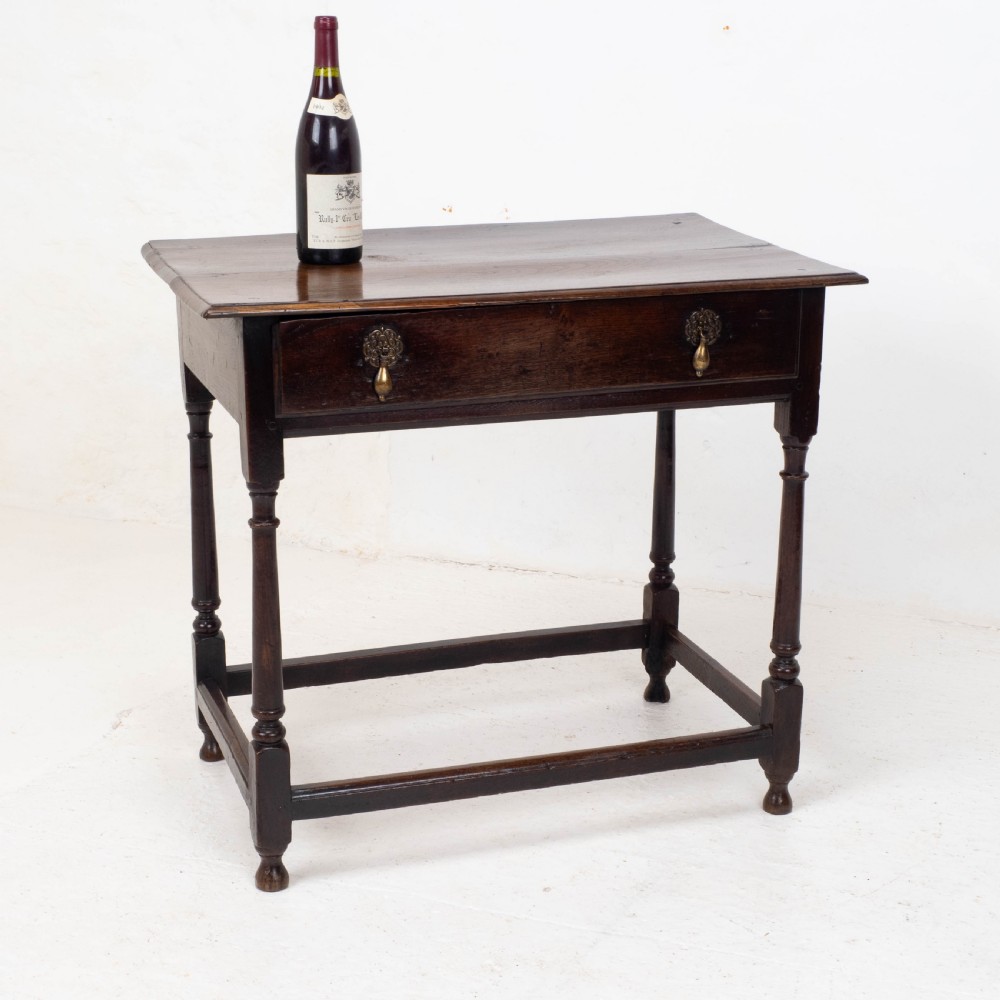 Early C18th George I Oak Country Side Table With Drawer (Georgian) View VI