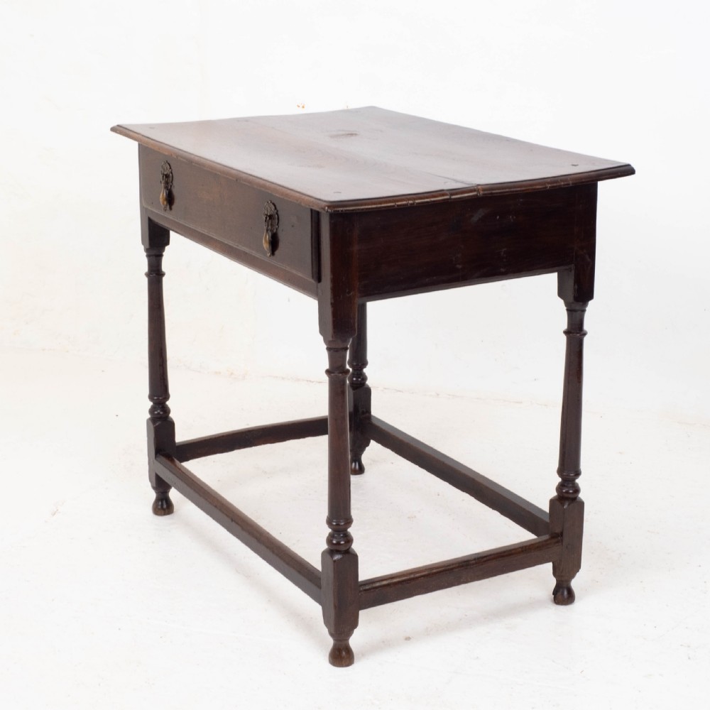Early C18th George I Oak Country Side Table With Drawer (Georgian) View VIII