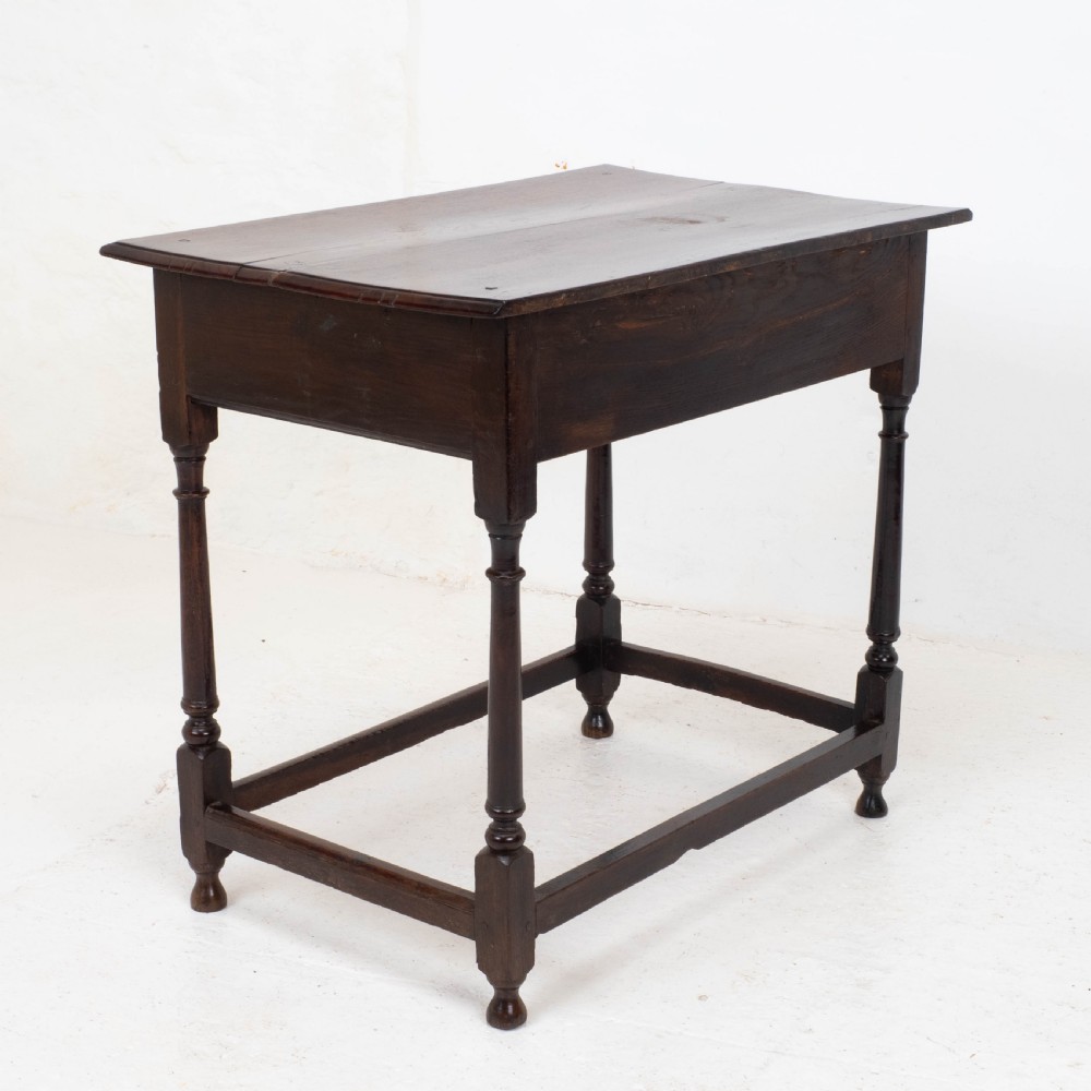 Early C18th George I Oak Country Side Table With Drawer (Georgian) View XI