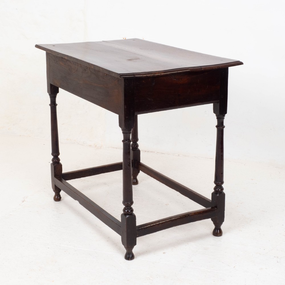 Early C18th George I Oak Country Side Table With Drawer (Georgian) View XII