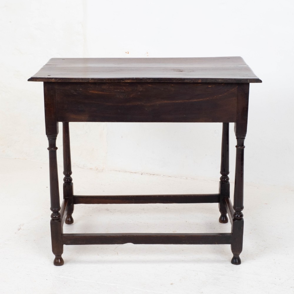 Early C18th George I Oak Country Side Table With Drawer (Georgian) View XIII
