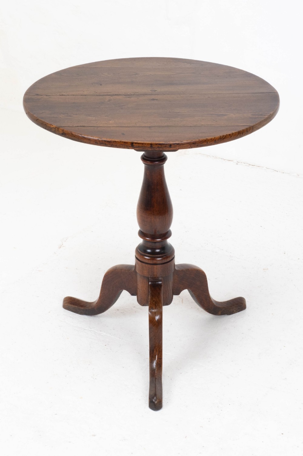 Country George III Elm Wine Tripod Table C1770 (Georgian Side Occasional)