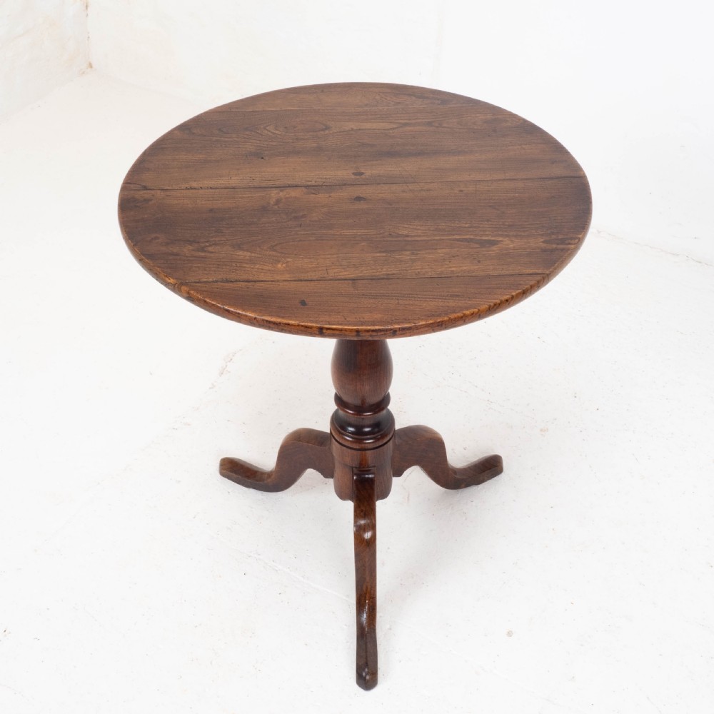Country George III Elm Wine Tripod Table C1770 (Georgian Side Occasional) View V