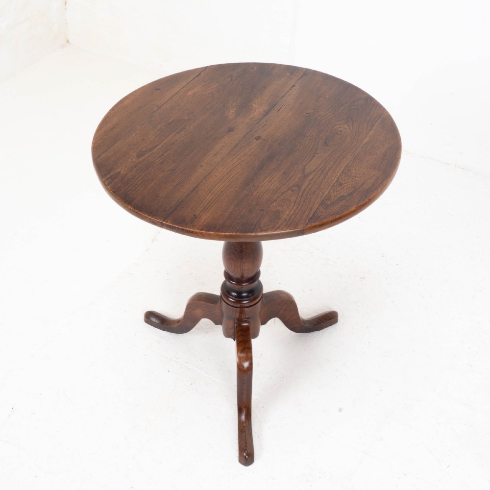 Country George III Elm Wine Tripod Table C1770 (Georgian Side Occasional) View VI