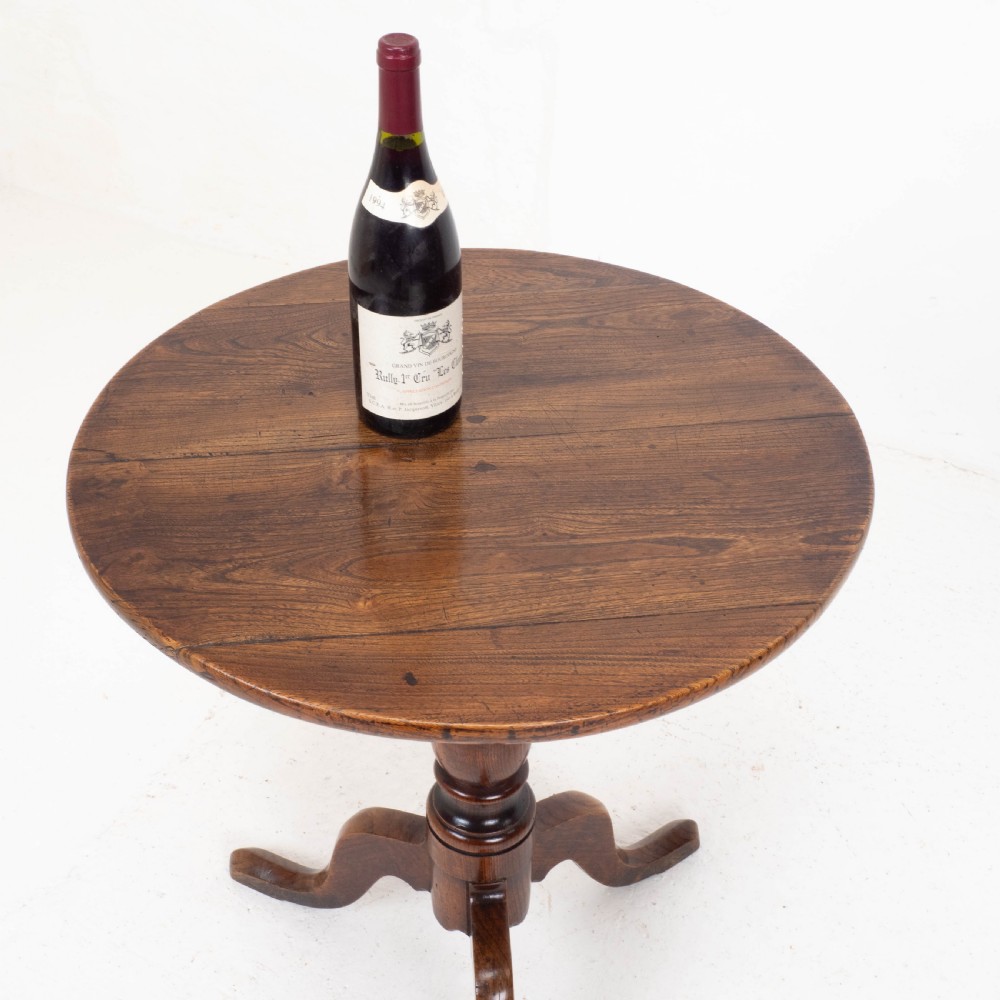 Country George III Elm Wine Tripod Table C1770 (Georgian Side Occasional) View VII