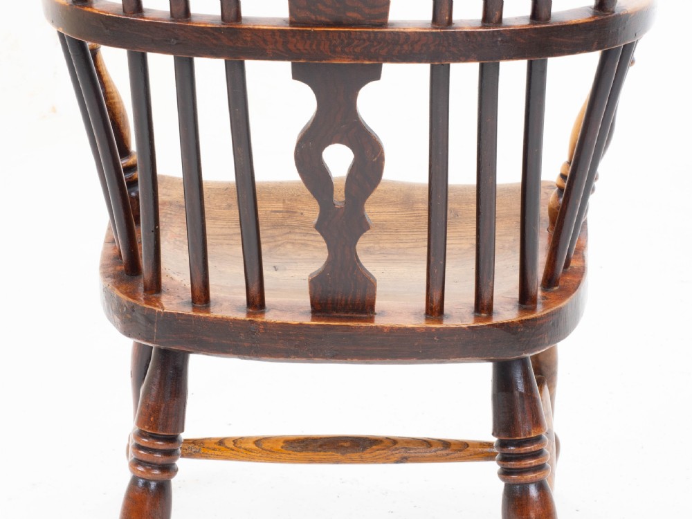 C19th Low Bow Back Elm & Ash Windsor Armchair (Chair Carver) View XIII