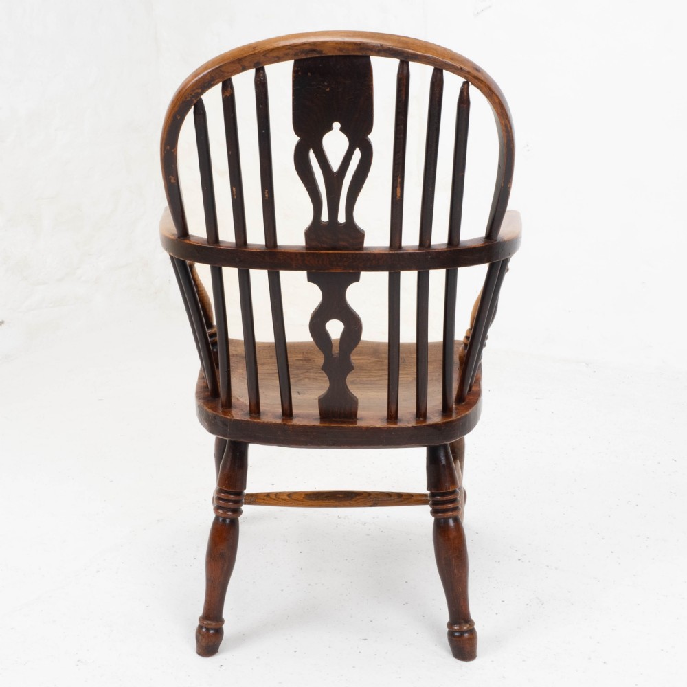 C19th Low Bow Back Elm & Ash Windsor Armchair (Chair Carver) View XIV