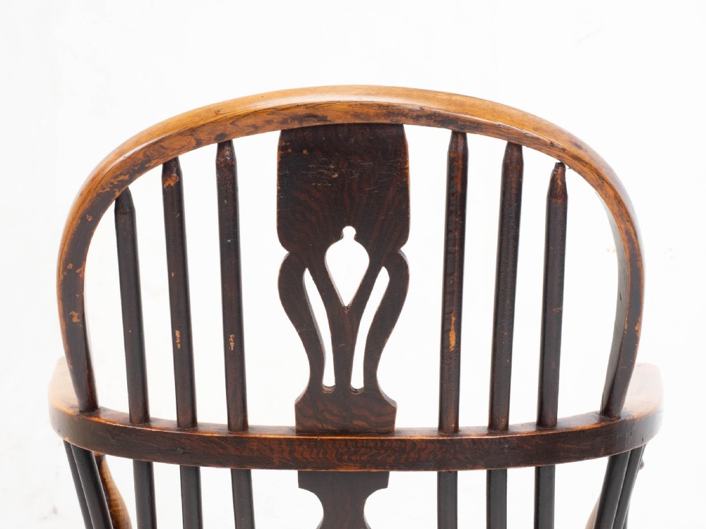 C19th Low Bow Back Elm & Ash Windsor Armchair (Chair Carver) View XV