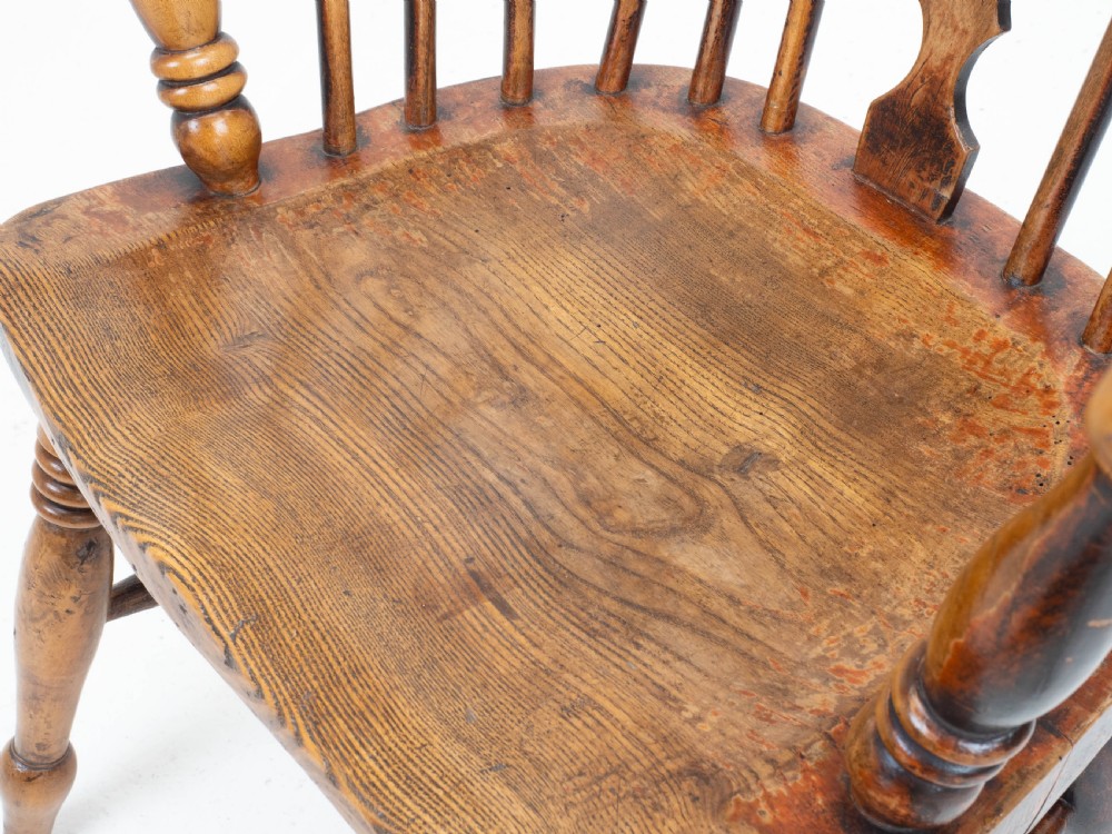 C19th Low Bow Back Elm & Ash Windsor Armchair (Chair Carver) View XVIII