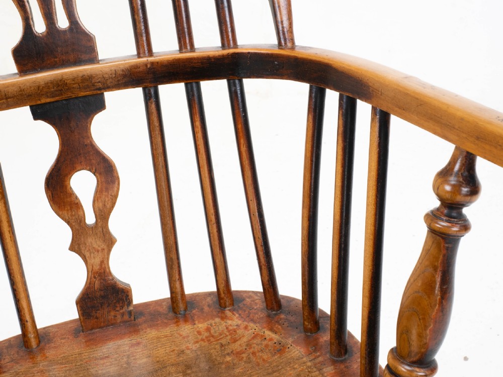 C19th Low Bow Back Elm & Ash Windsor Armchair (Chair Carver) View XX