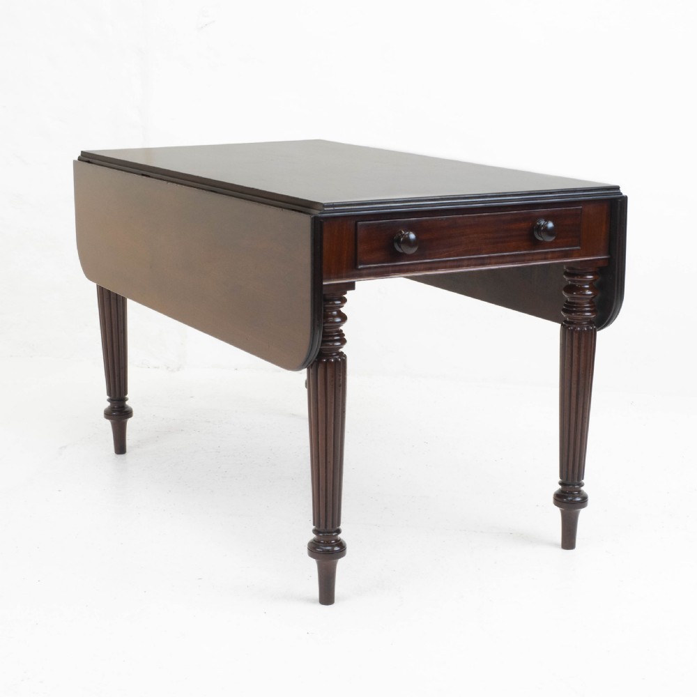 Regency Mahogany Plum Pudding Pembroke Drop Leaf Breakfast Dining Table View II