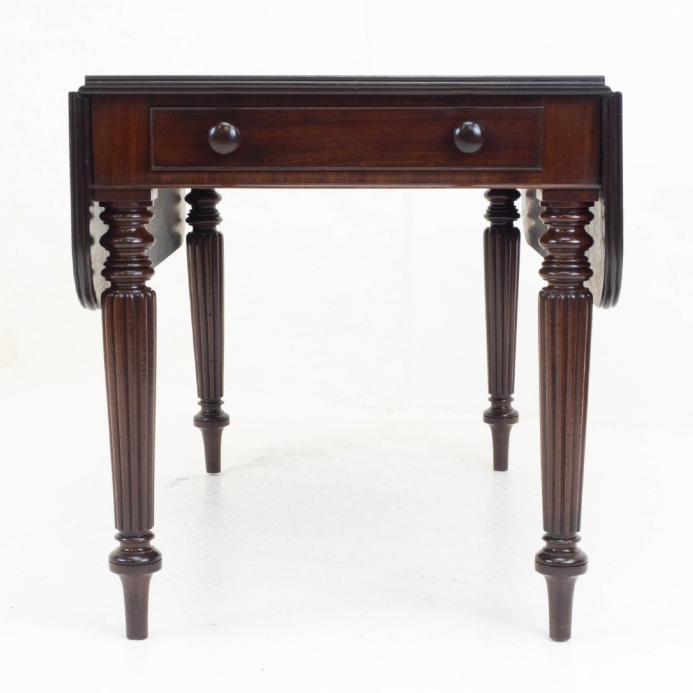 Regency Mahogany Plum Pudding Pembroke Drop Leaf Breakfast Dining Table View III