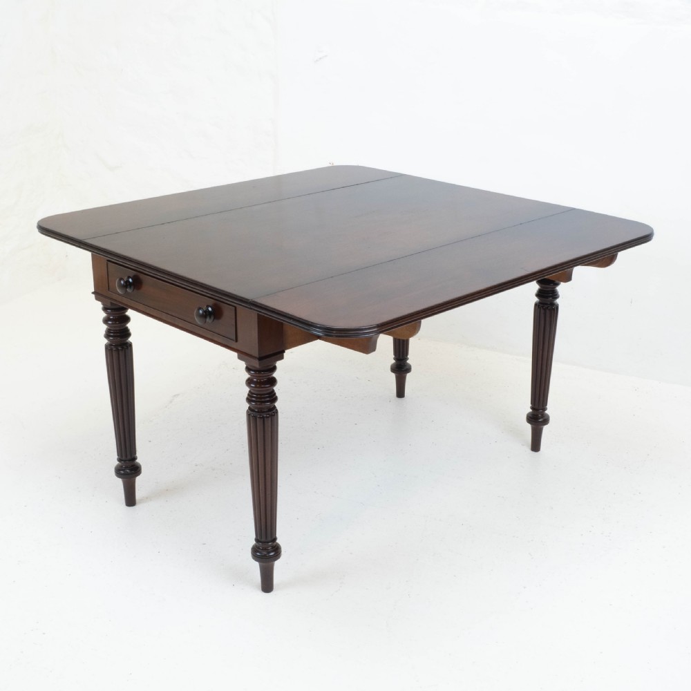 Regency Mahogany Plum Pudding Pembroke Drop Leaf Breakfast Dining Table View VII