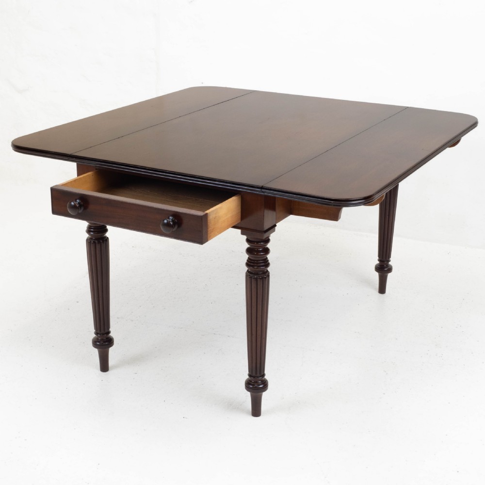 Regency Mahogany Plum Pudding Pembroke Drop Leaf Breakfast Dining Table View IX