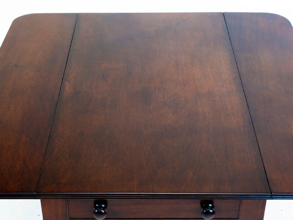 Regency Mahogany Plum Pudding Pembroke Drop Leaf Breakfast Dining Table View X