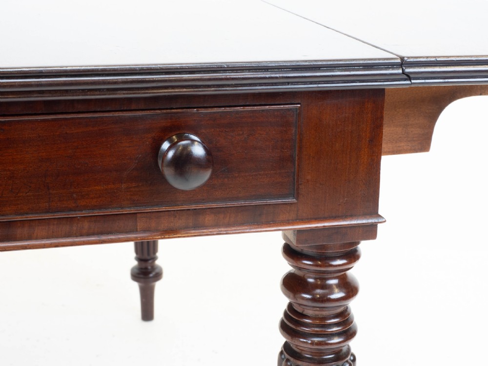 Regency Mahogany Plum Pudding Pembroke Drop Leaf Breakfast Dining Table View XIII