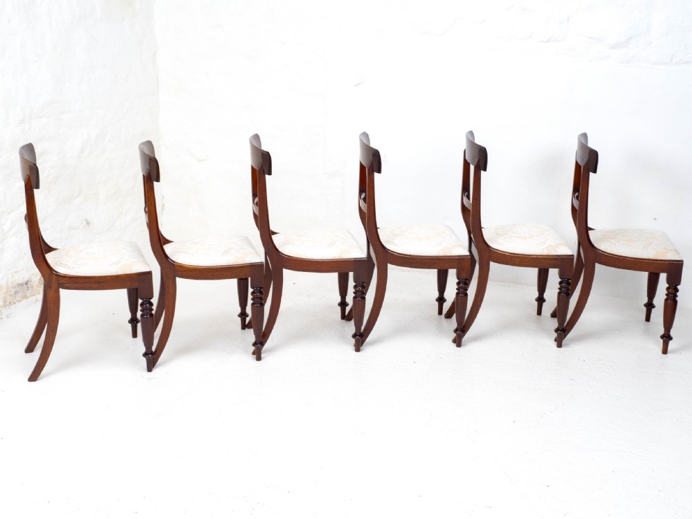 Victorian Set of 8 Mahogany Bar Back Dining Chairs Carvers C1850 View VIII
